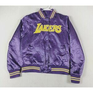 Vintage Starter Jacket Womens Small Purple Los Angeles Lakers‎ NBA Basketball